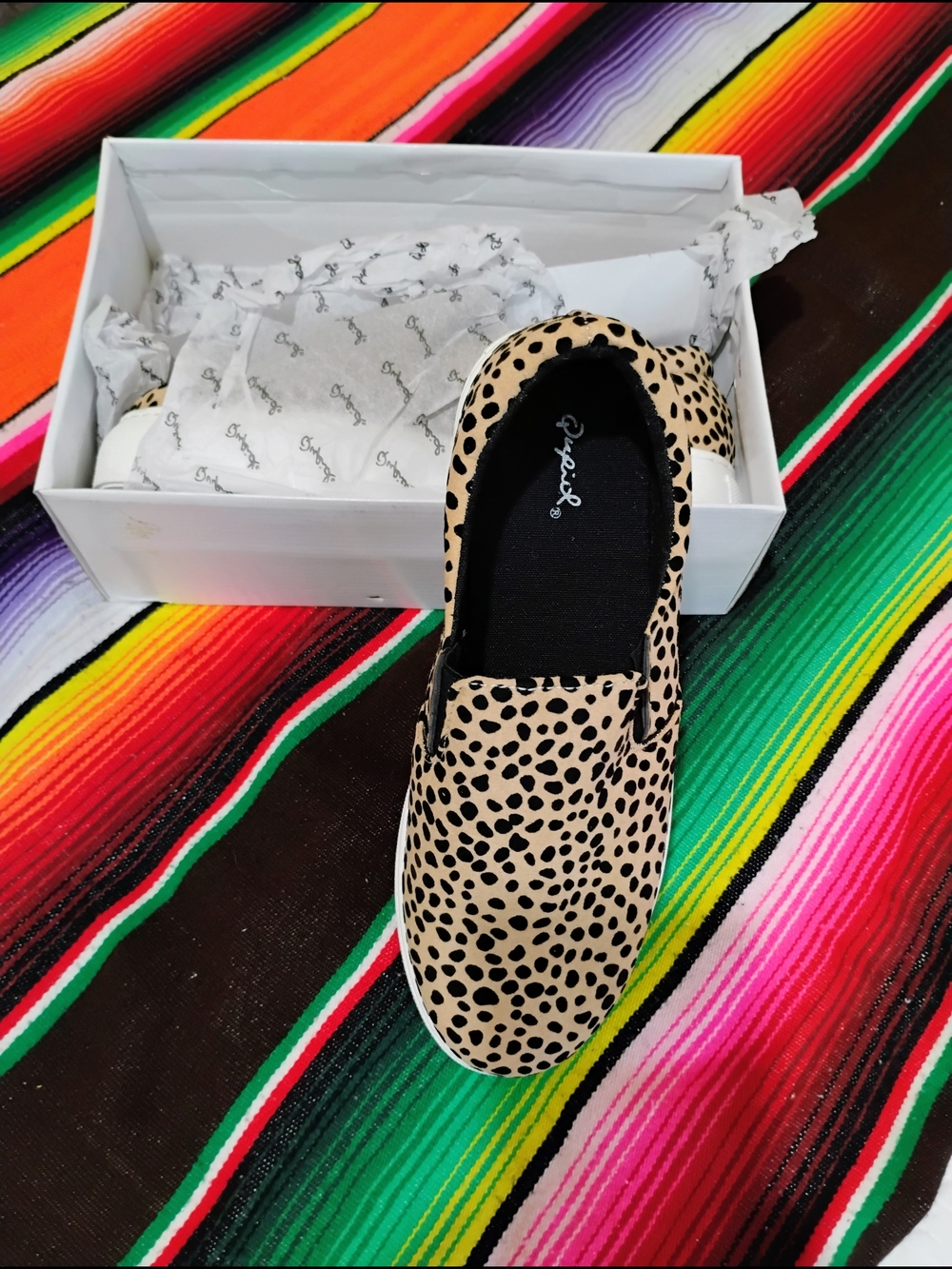 Qupid Leopard Print Slip-On Platforms in Tan and Black